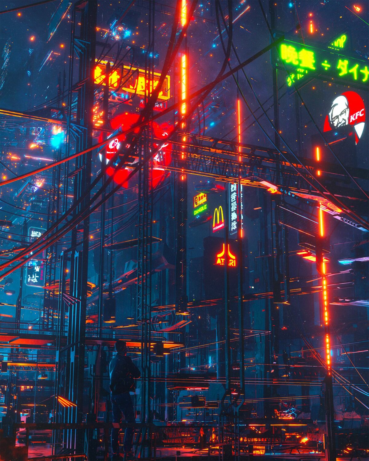 Extraordinary Illustrations Of Cyberpunk Cities By Dangiuz 15