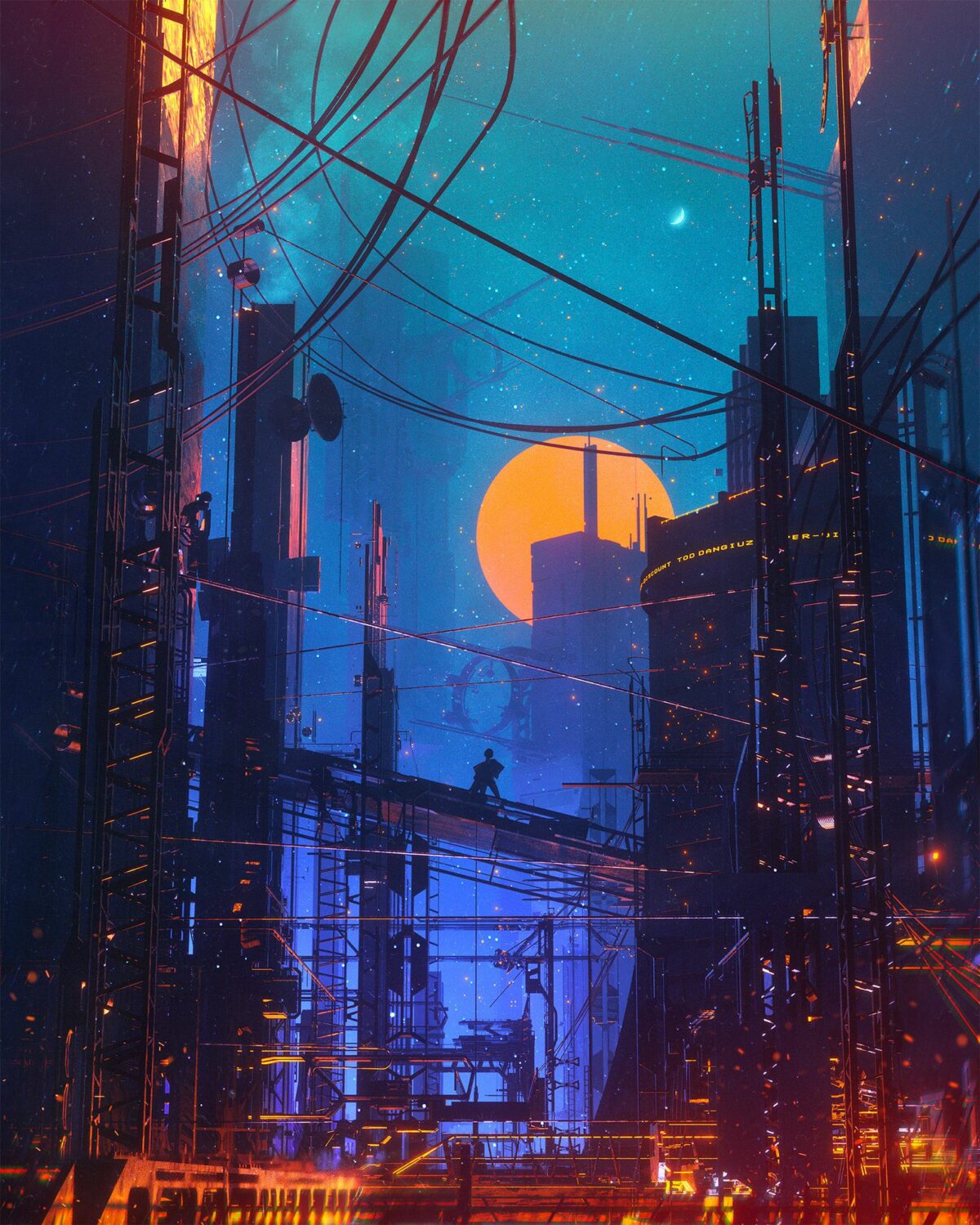 Extraordinary Illustrations Of Cyberpunk Cities By Dangiuz 5