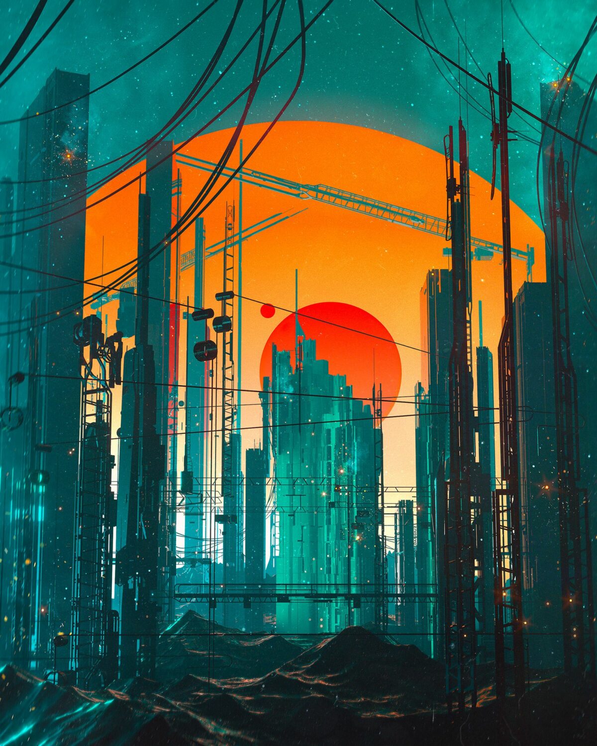 Extraordinary Illustrations Of Cyberpunk Cities By Dangiuz 6