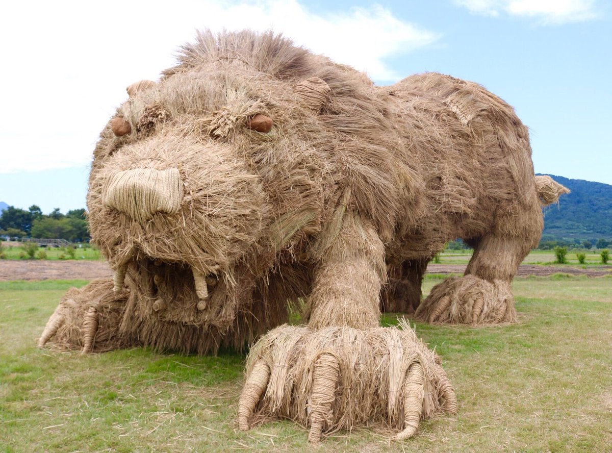 Giant Animal Sculptures Made From Massive Bundles Of Straws For The Wara Art Festival 2