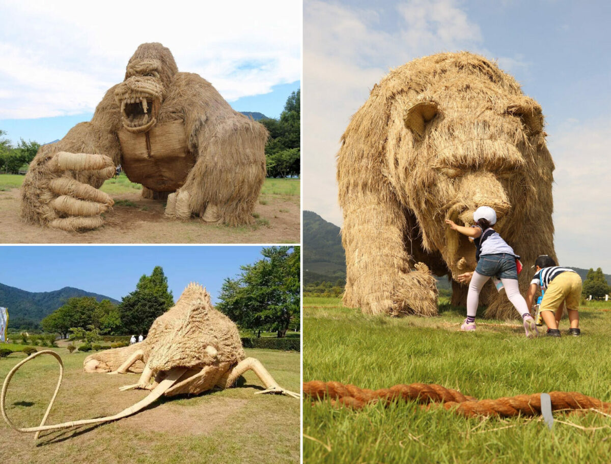 Giant Animal Sculptures Made From Massive Bundles Of Straws For The Wara Art Festival 8