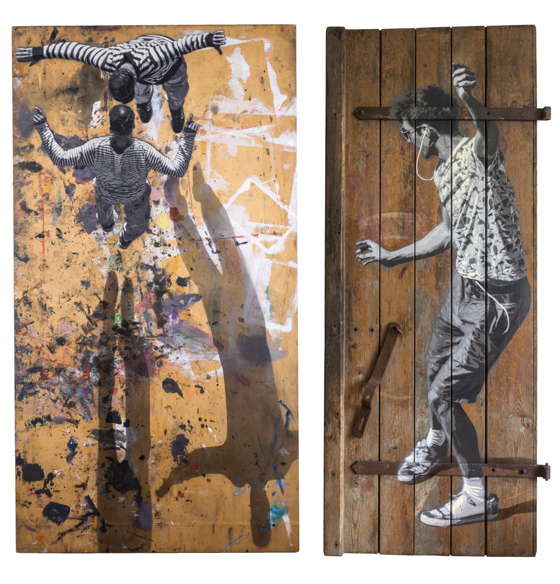 Jump And Climb Amazing Black And White Murals Of People In Movement By Anders Gjennestad 6