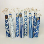 Lovely porcelain pieces patterned with quirky cartoon-like figures by Sandra Apperloo