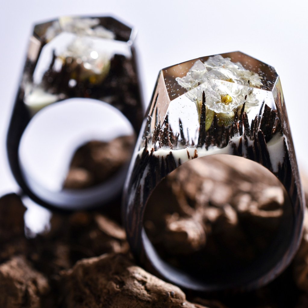 Small Ethereal Worlds Encapsulated In Wood And Resin Rings By Secret Wood 1