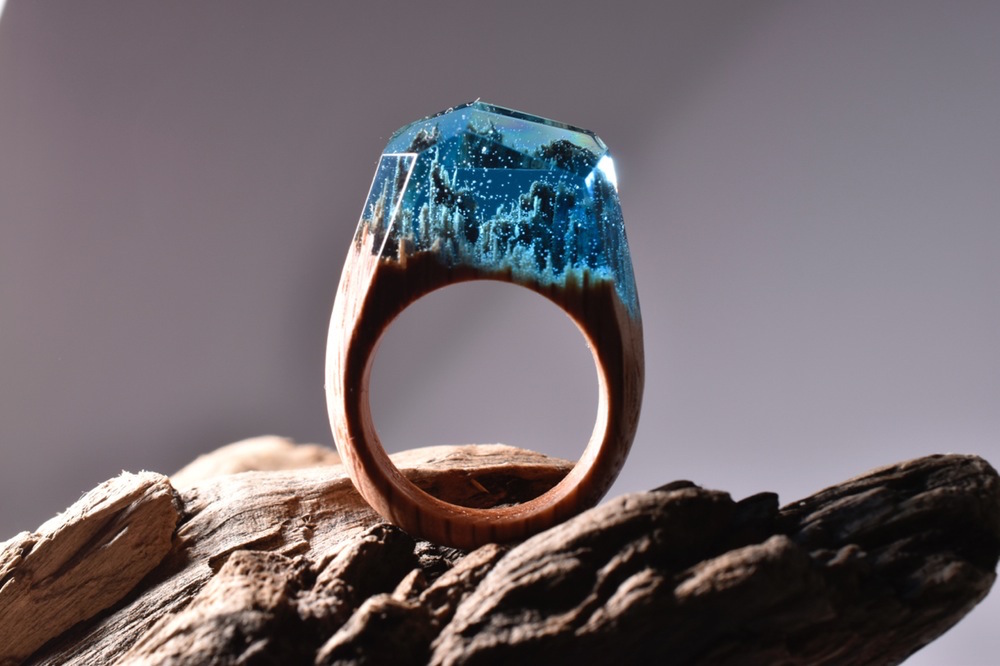 Small Ethereal Worlds Encapsulated In Wood And Resin Rings By Secret Wood 11