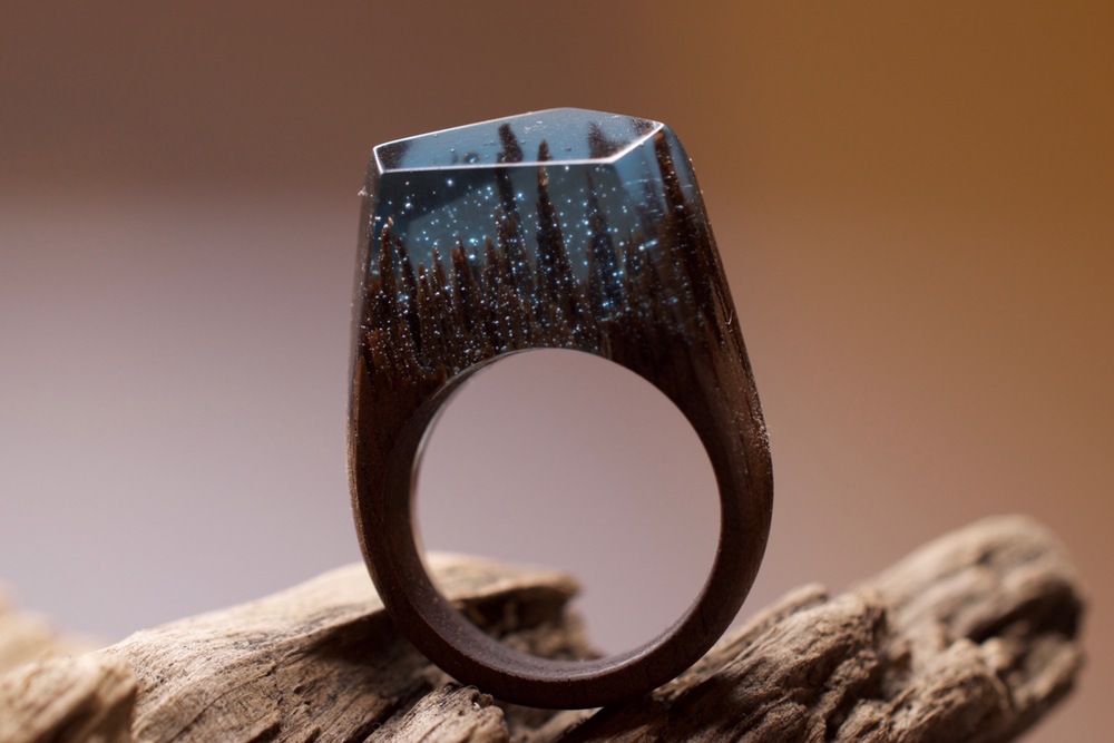 Small Ethereal Worlds Encapsulated In Wood And Resin Rings By Secret Wood 12