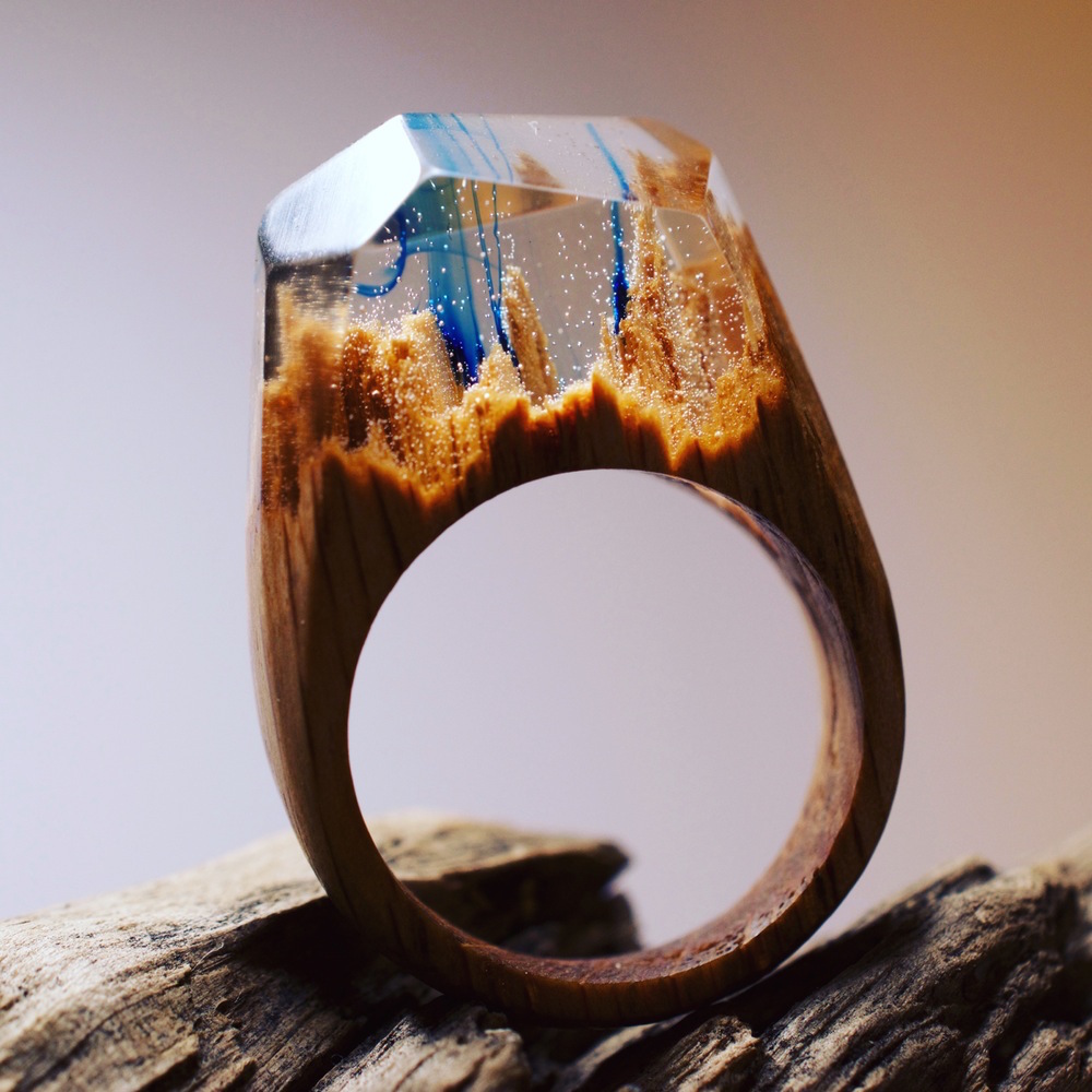 Small Ethereal Worlds Encapsulated In Wood And Resin Rings By Secret Wood 13