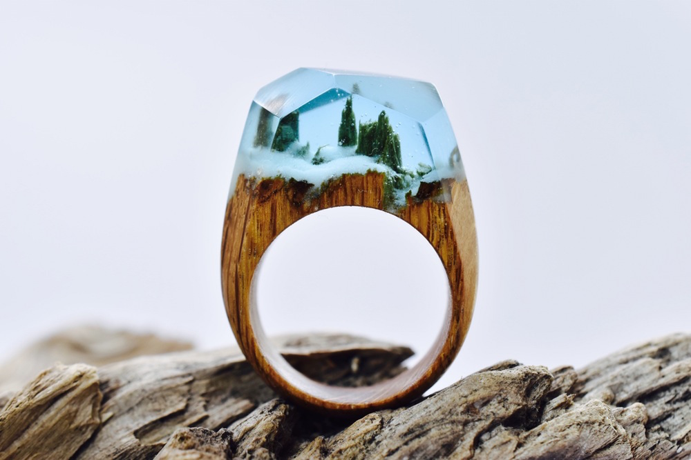 Small Ethereal Worlds Encapsulated In Wood And Resin Rings By Secret Wood 16