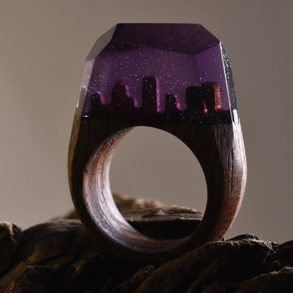 Small Ethereal Worlds Encapsulated In Wood And Resin Rings By Secret Wood 6