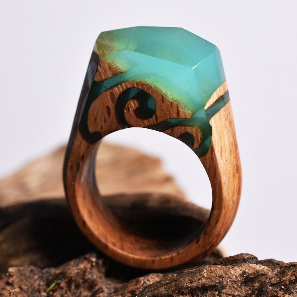 Small Ethereal Worlds Encapsulated In Wood And Resin Rings By Secret Wood 8