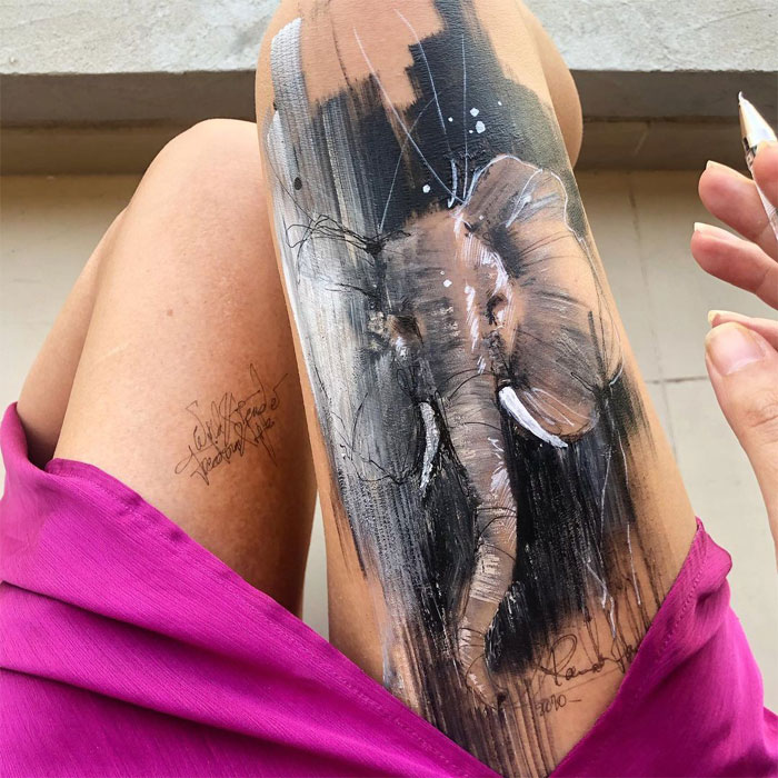 Stunning Ink Drawings Made On The Thighs By Randa Haddadin 20