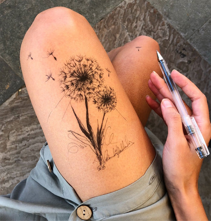 Stunning Ink Drawings Made On The Thighs By Randa Haddadin 21