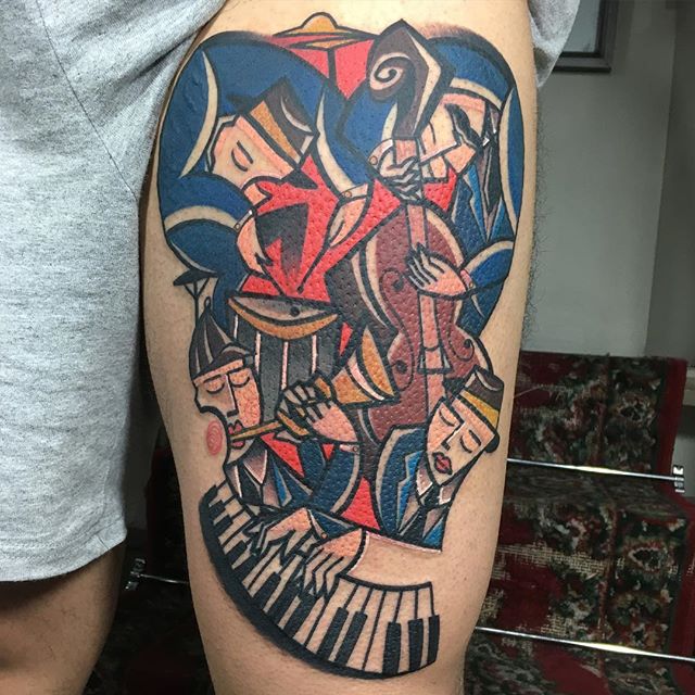 The Colorful Tattoos Inspired By The Cubist Movement Of Mike Boyd 12