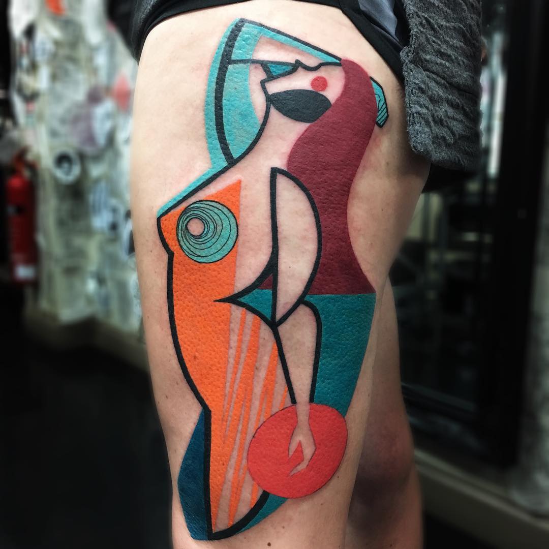 The Colorful Tattoos Inspired By The Cubist Movement Of Mike Boyd 5