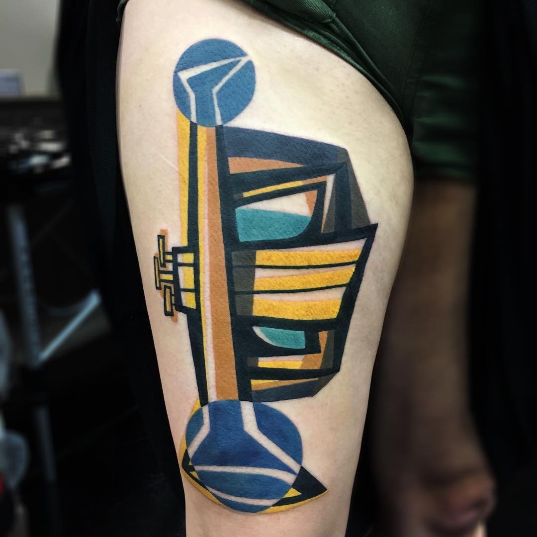 The Colorful Tattoos Inspired By The Cubist Movement Of Mike Boyd 8
