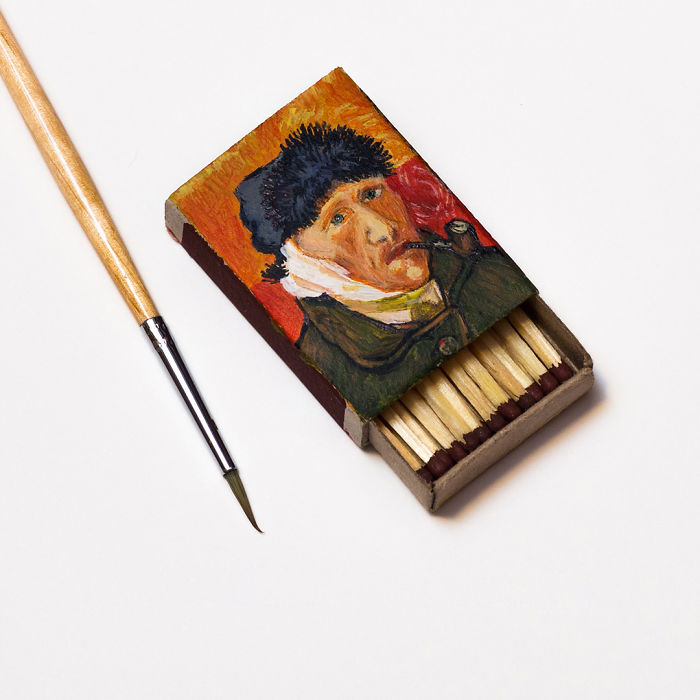 Van Goghs Paintings Painted On Matchbox Covers By Salavat Fidai 2
