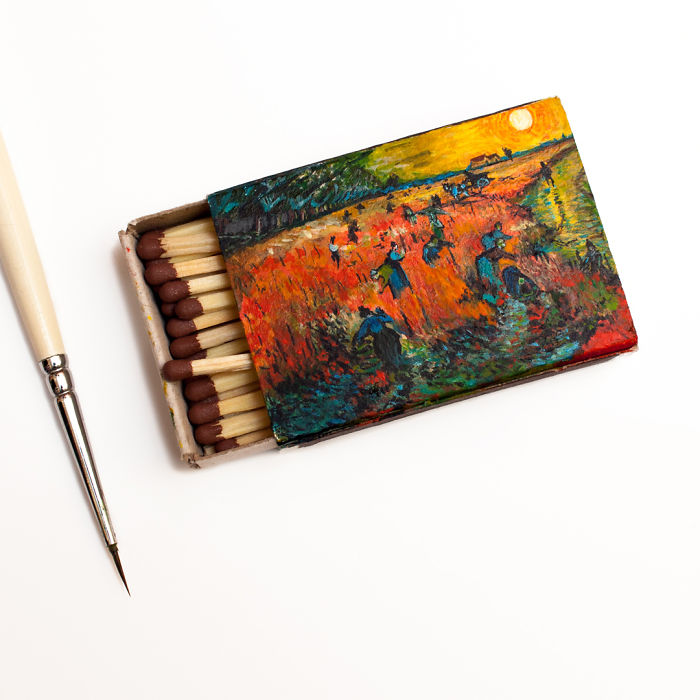 Van Goghs Paintings Painted On Matchbox Covers By Salavat Fidai 3