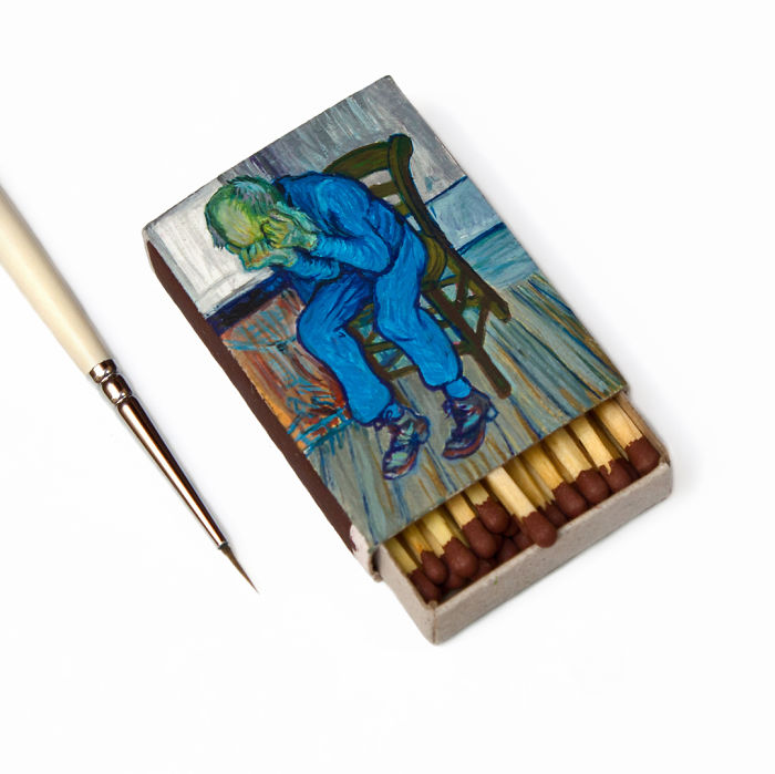 Van Goghs Paintings Painted On Matchbox Covers By Salavat Fidai 4
