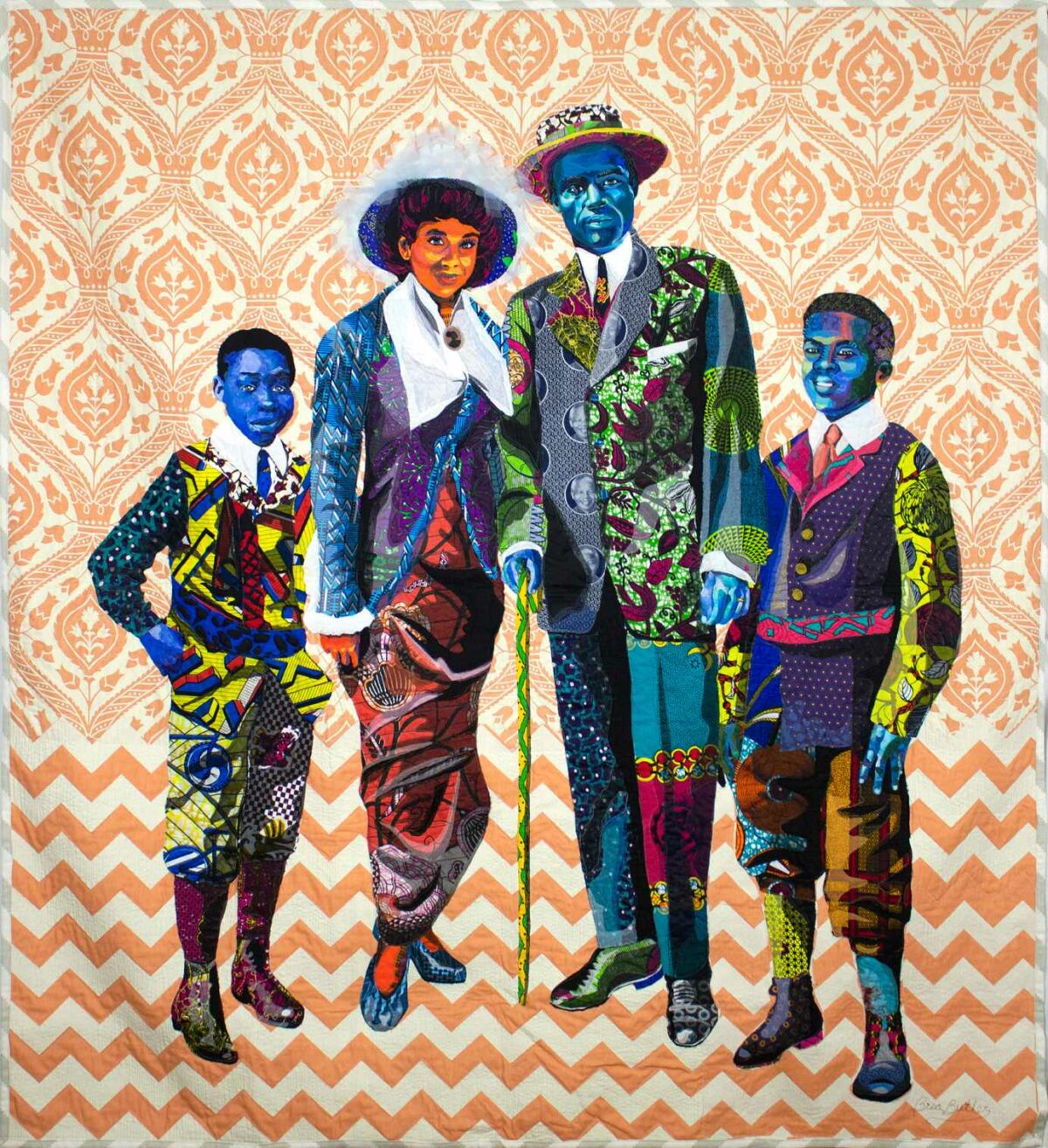 Vibrant Portraits Painted With Patterned Fabrics By Bisa Butler 12