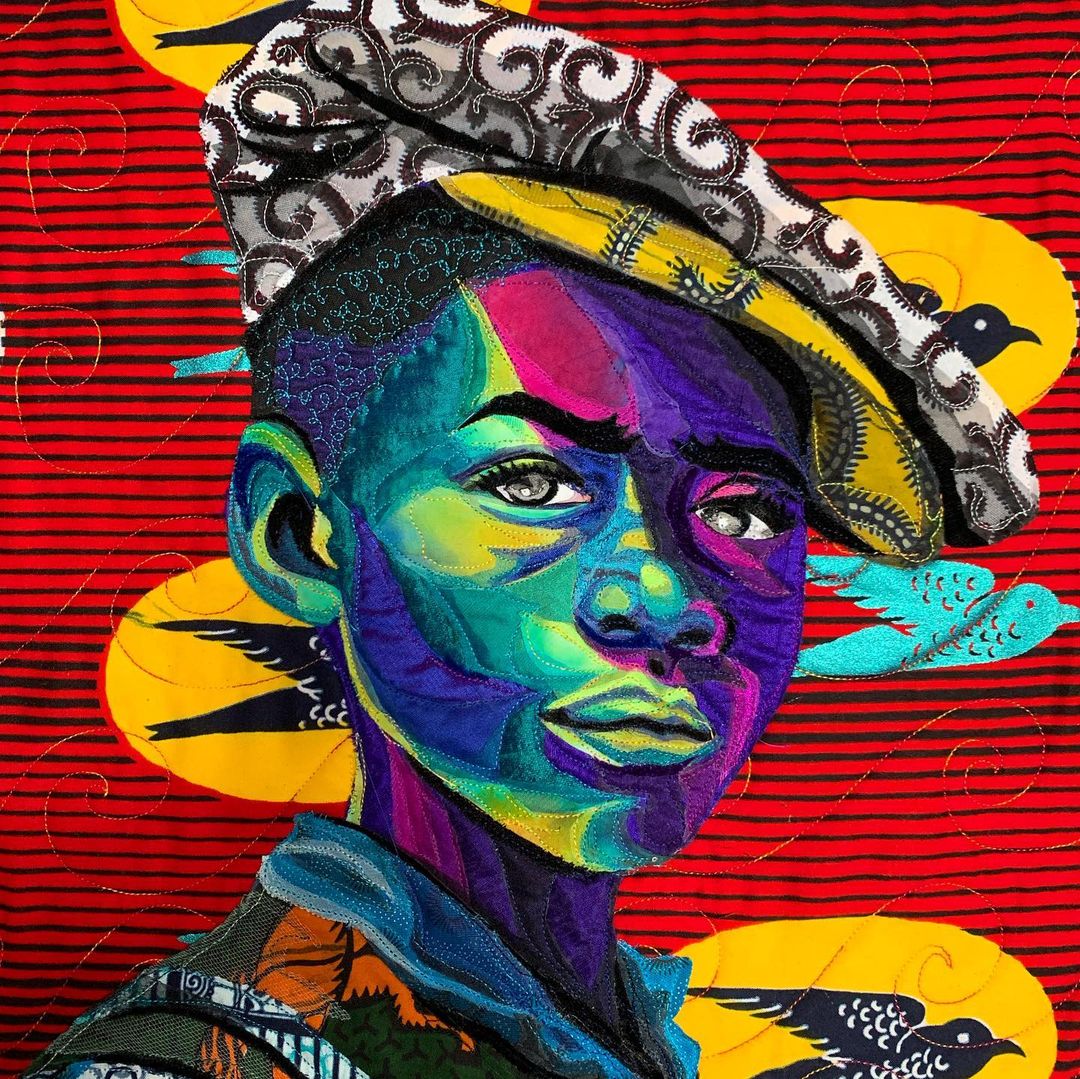 Vibrant Portraits Painted With Patterned Fabrics By Bisa Butler 14