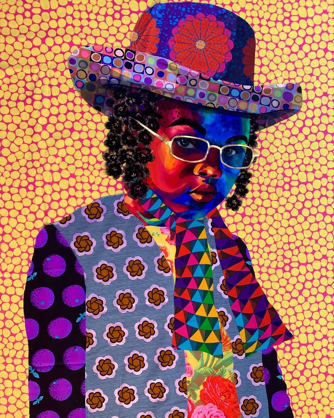 Vibrant Portraits Painted With Patterned Fabrics By Bisa Butler 20