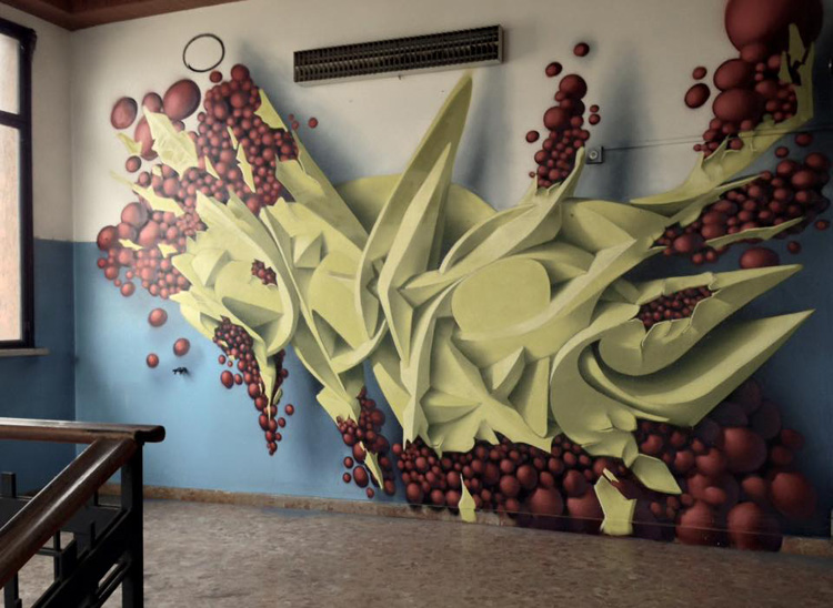 Dizzying 3d Abstract Murals By Peeta 13