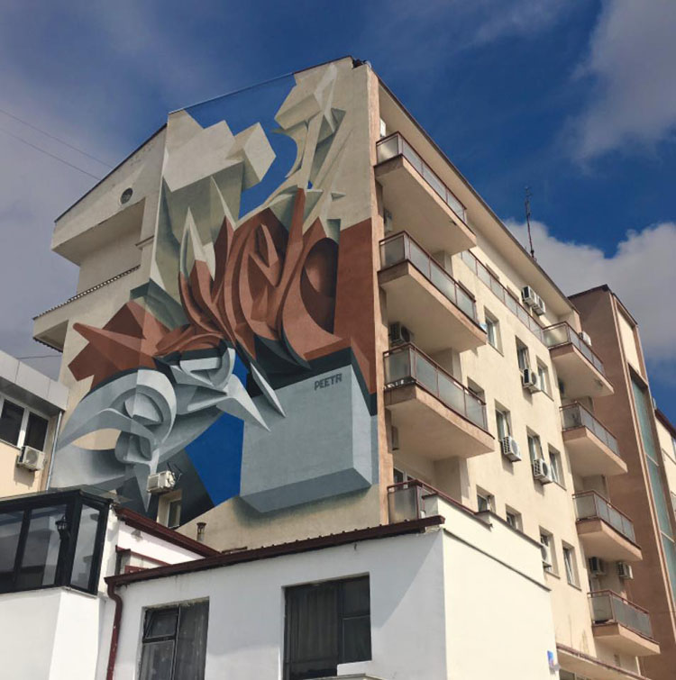 Dizzying 3d Abstract Murals By Peeta 3