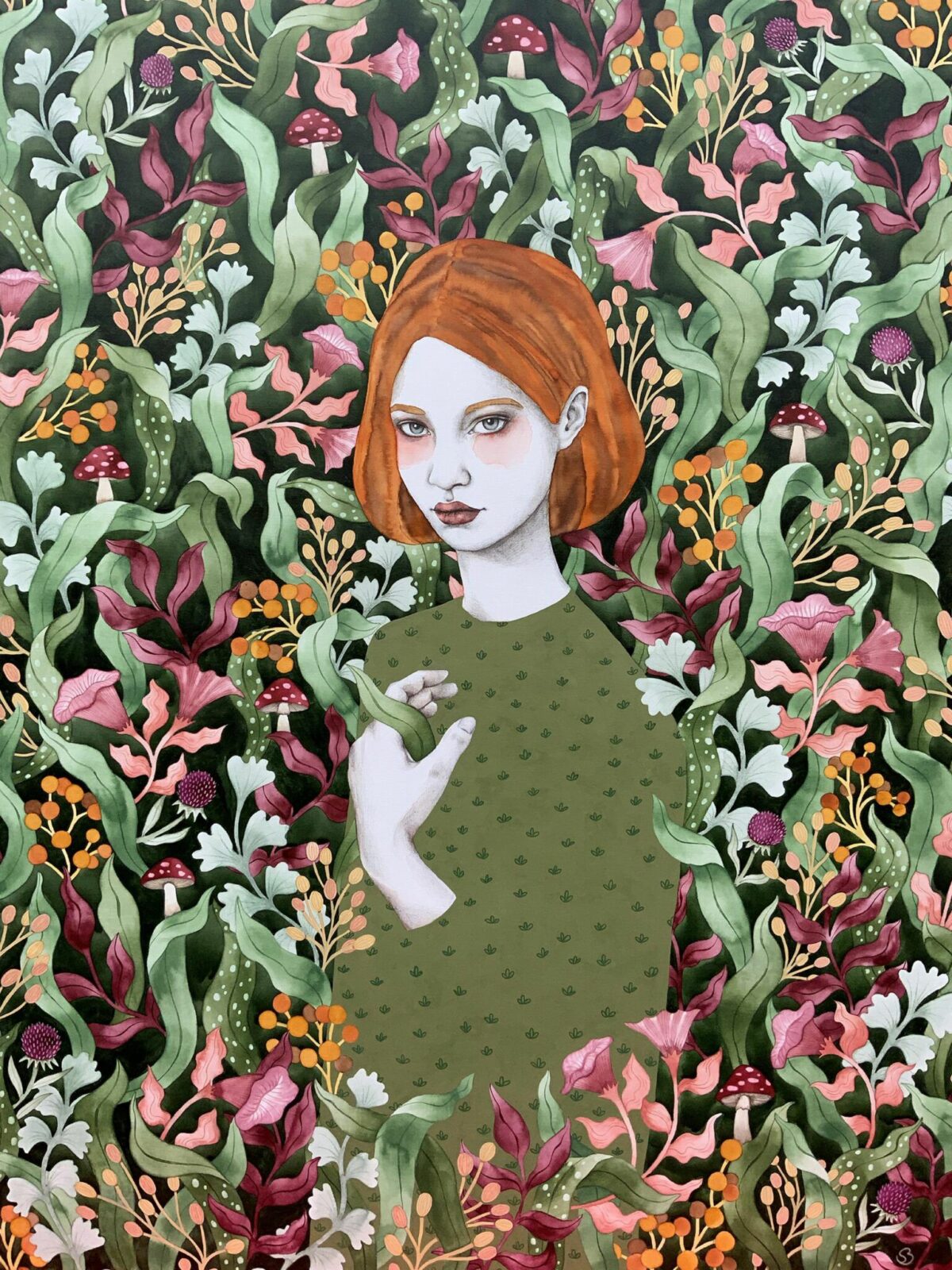 Gorgeous Female Portraits Decorated With Abstract And Floral Patterns By Sofia Bonati 13