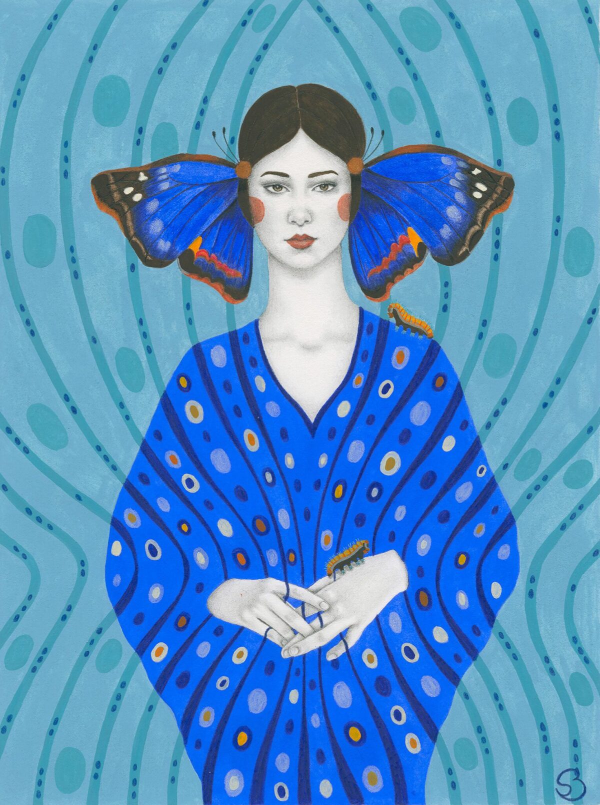 Gorgeous Female Portraits Decorated With Abstract And Floral Patterns By Sofia Bonati 14