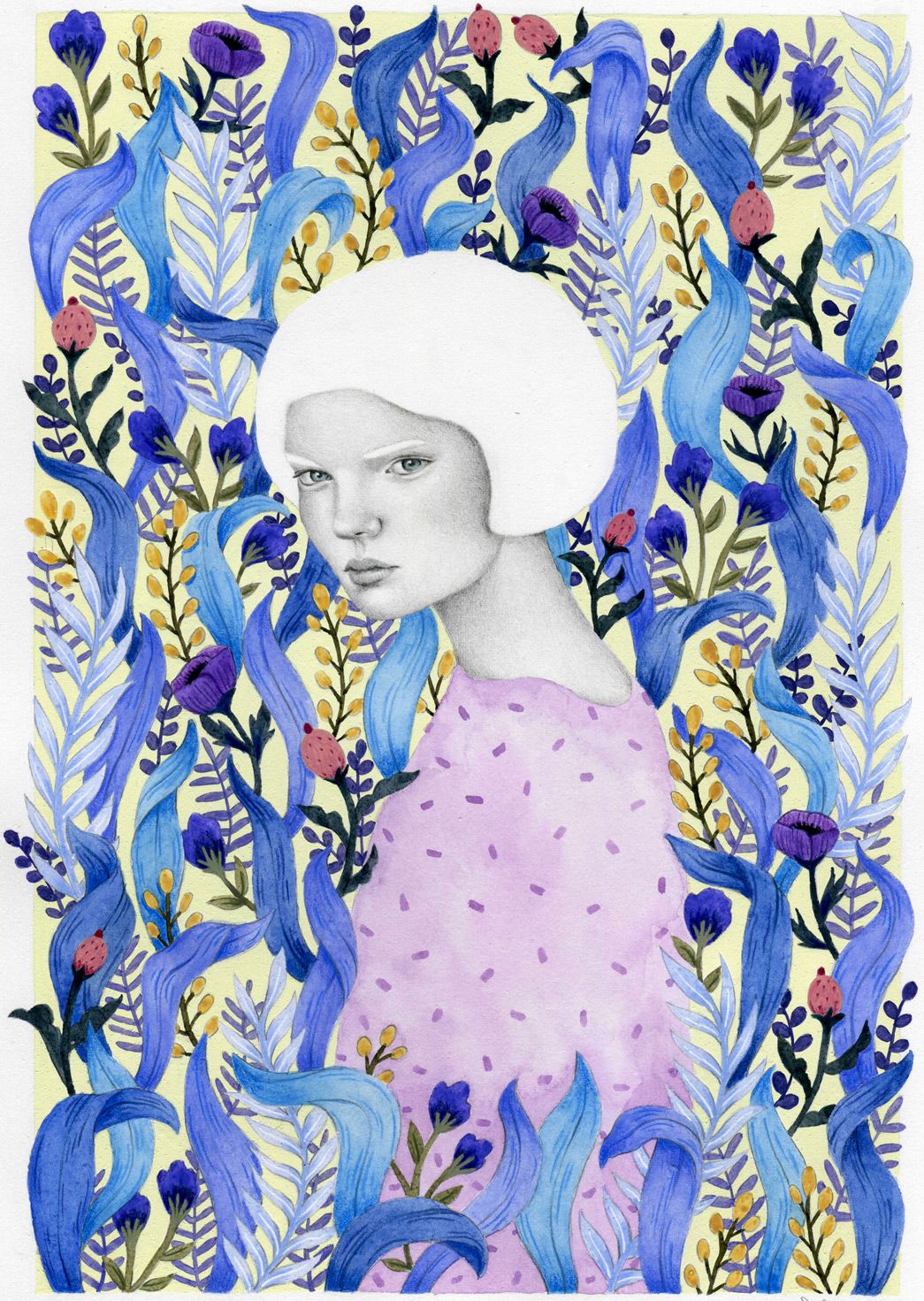 Gorgeous Female Portraits Decorated With Abstract And Floral Patterns By Sofia Bonati 18