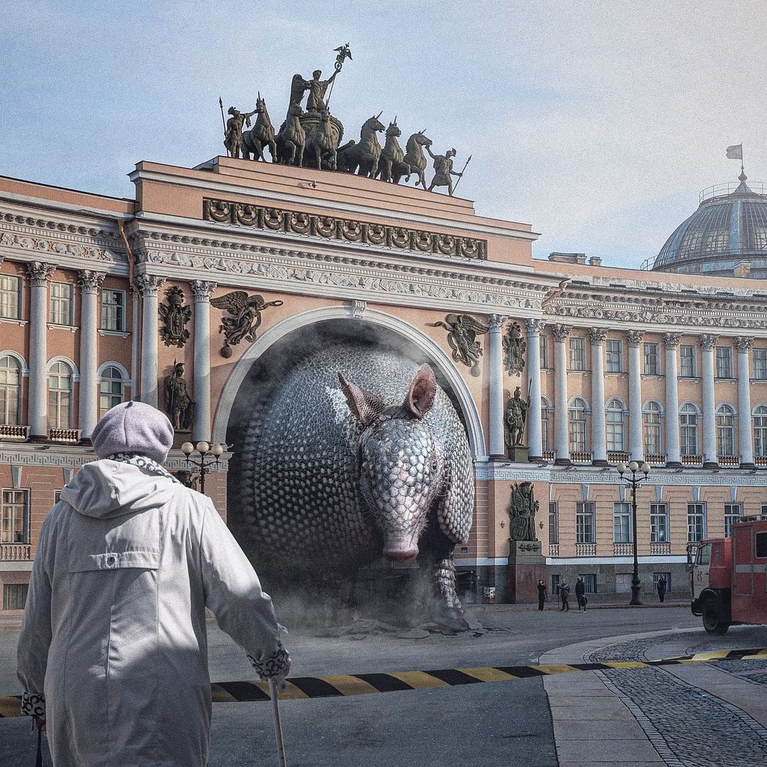 Incredible Compositions Of Giant Animals In Russian Urban Spaces By Vadim Solovyov 8