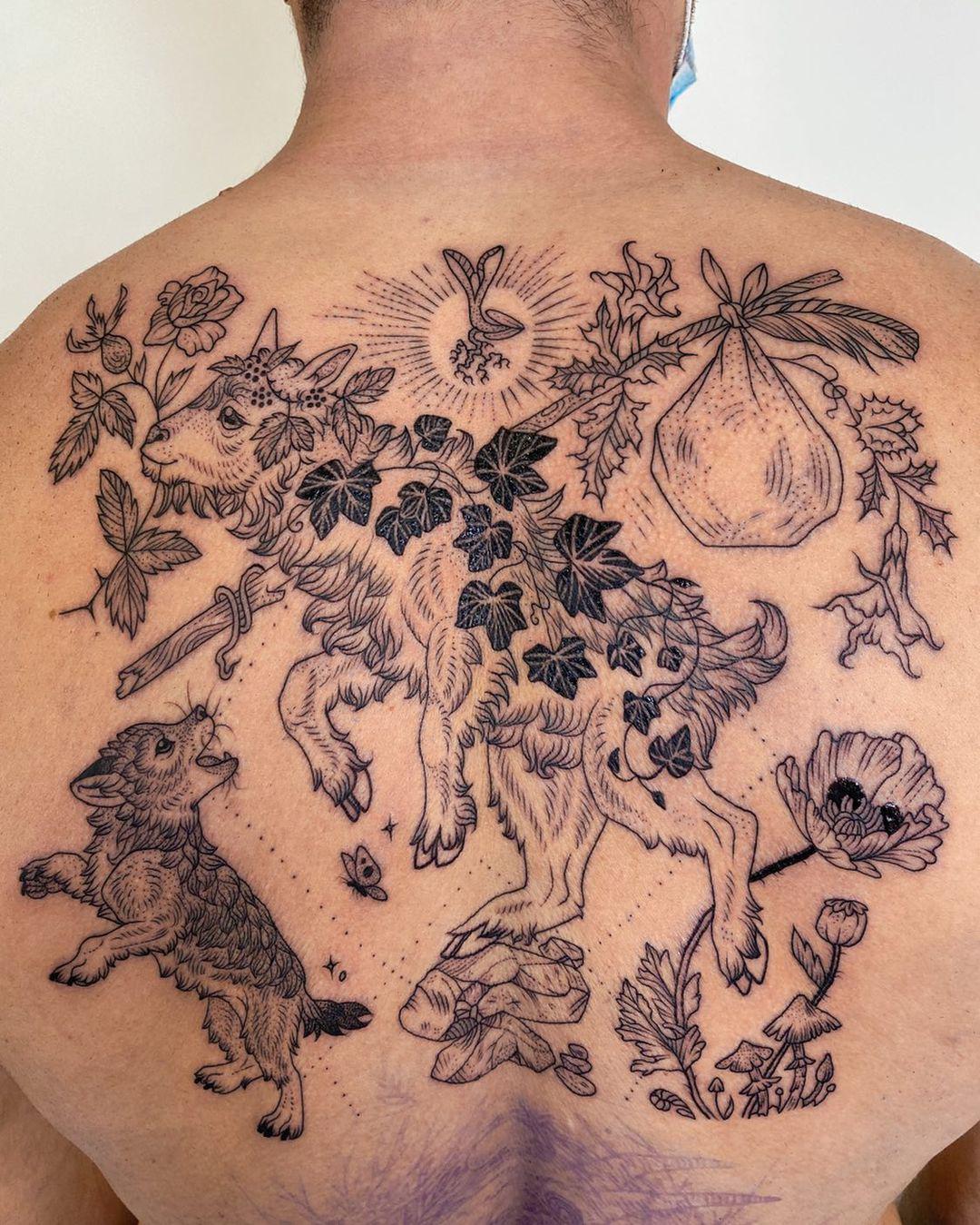 Pretty Tattoos Of Fauna And Flora By Pony Reinhardt 12