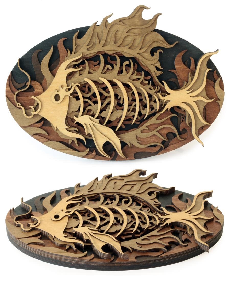 Gorgeous Multi Layered Laser Cut Wood Illustrations By Martin Tomsky 16