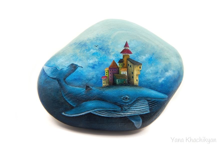 Miniature Worlds Of Tiny Creatures Painted On Stones By Yana Khachikyan 18