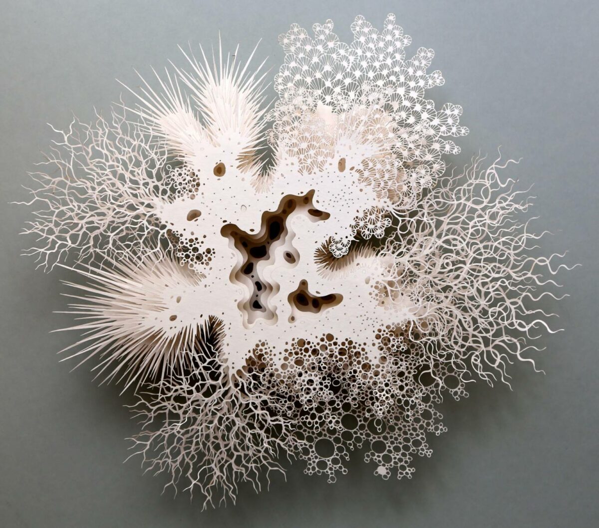 The Beautifully Intricate Paper Cut Sculptures Inspired By Corals And Microorganisms Of Rogan Brown 22
