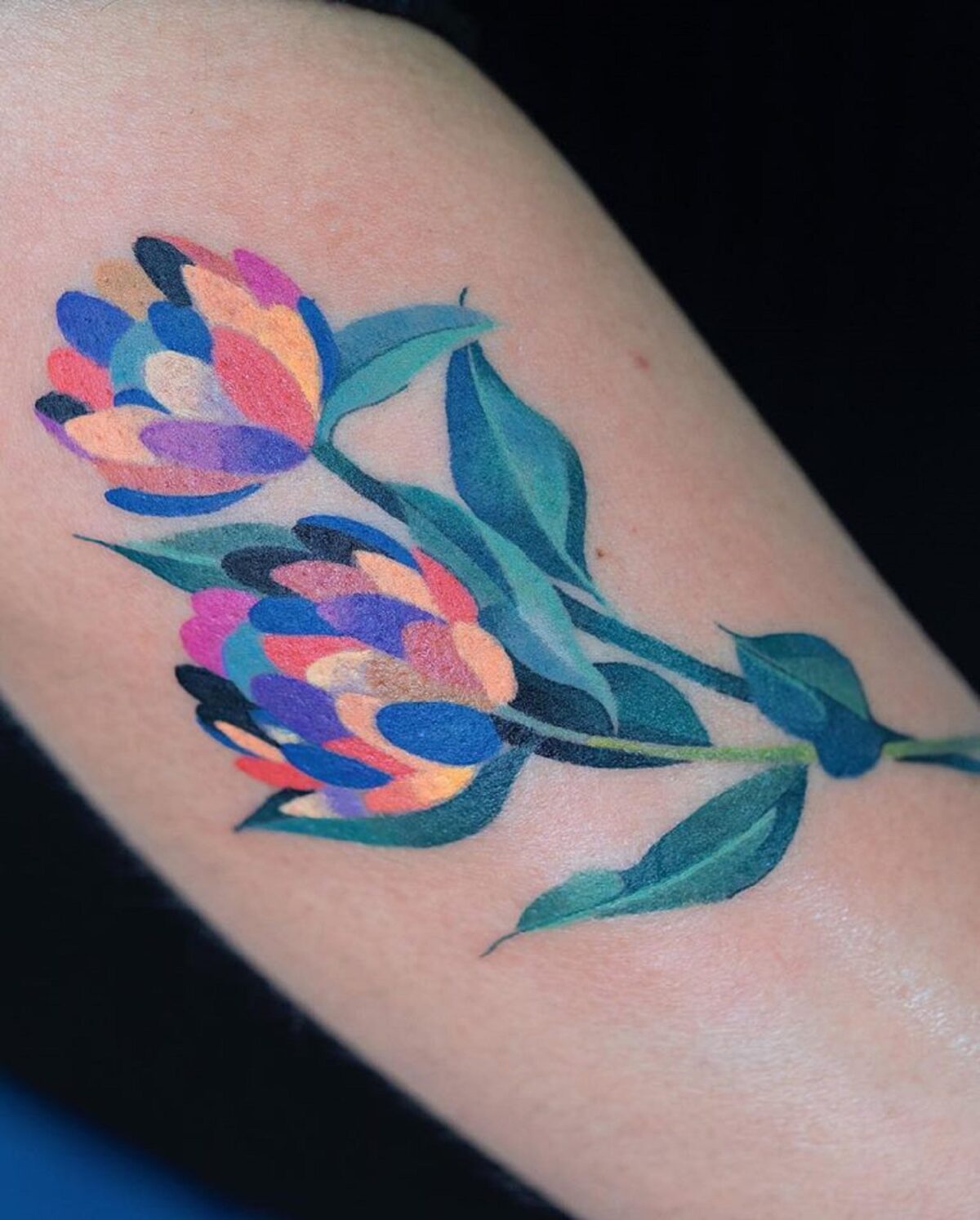 Vibrant And Multicolored Fauna And Flora Tattoos By Zihee 14