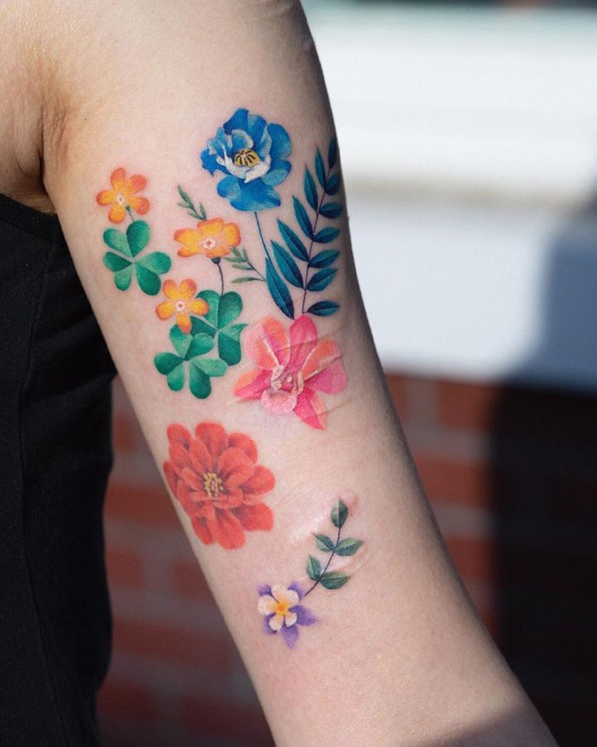 Vibrant And Multicolored Fauna And Flora Tattoos By Zihee 16
