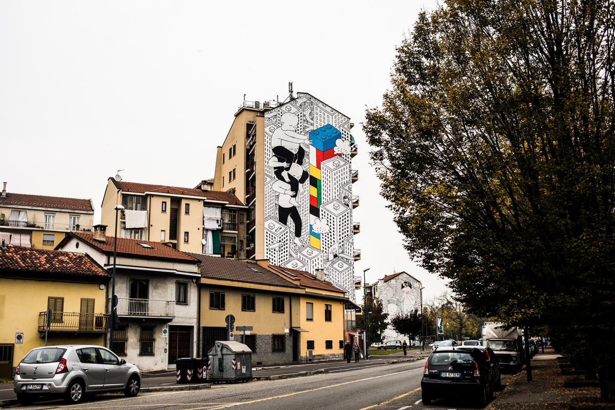 Wonderful Giant Black And White Cartoon Murals By Millo 14