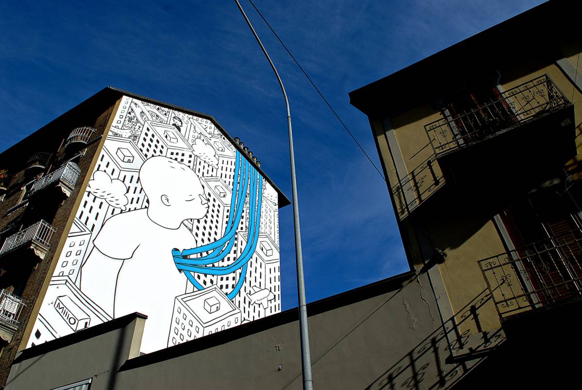 Wonderful Giant Black And White Cartoon Murals By Millo 3