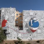 Wonderful black and white cartoon murals in large scale by Millo