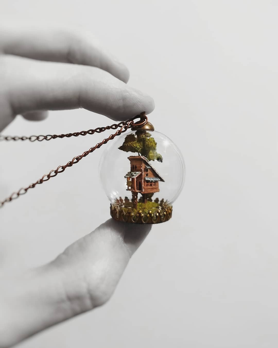Fantastical Miniatures Encased In Glass Domes By Michael Davydow 11