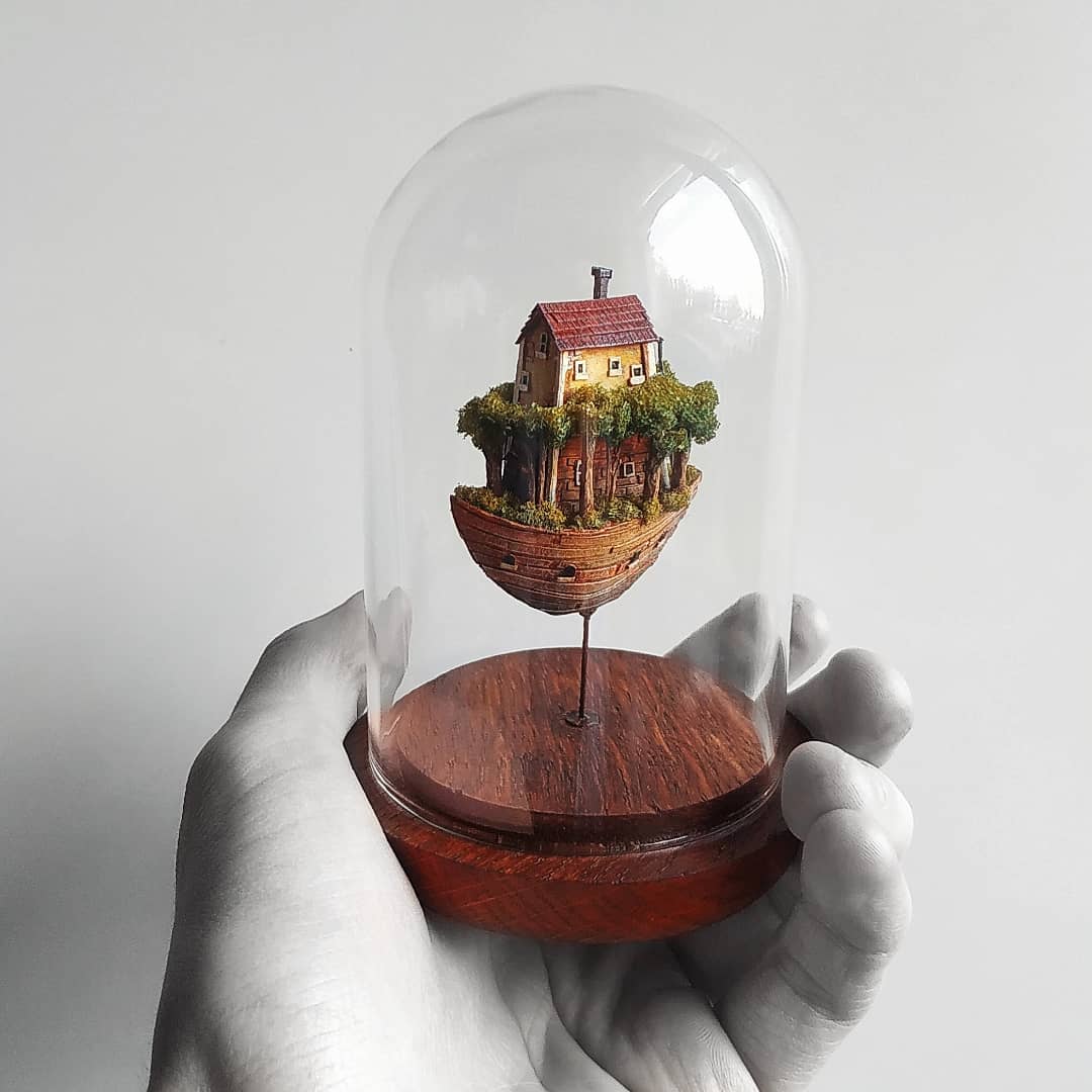 Fantastical Miniatures Encased In Glass Domes By Michael Davydow 2