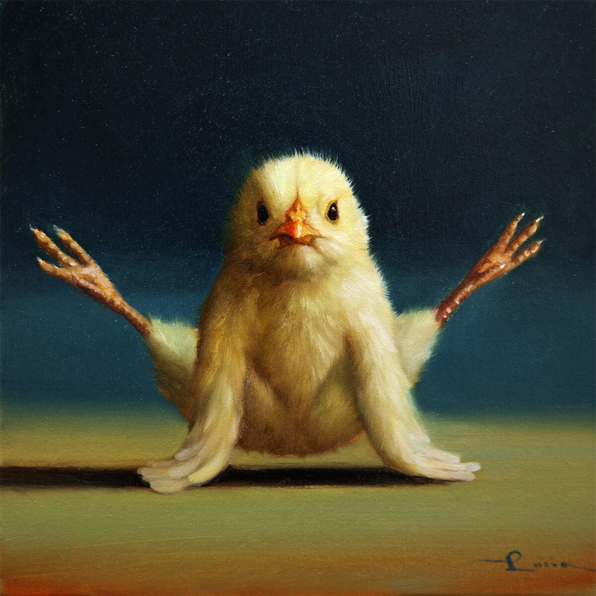 Lovely Paintings Of A Little Chicken Making Yoga Poses By Lucia Heffernan 1