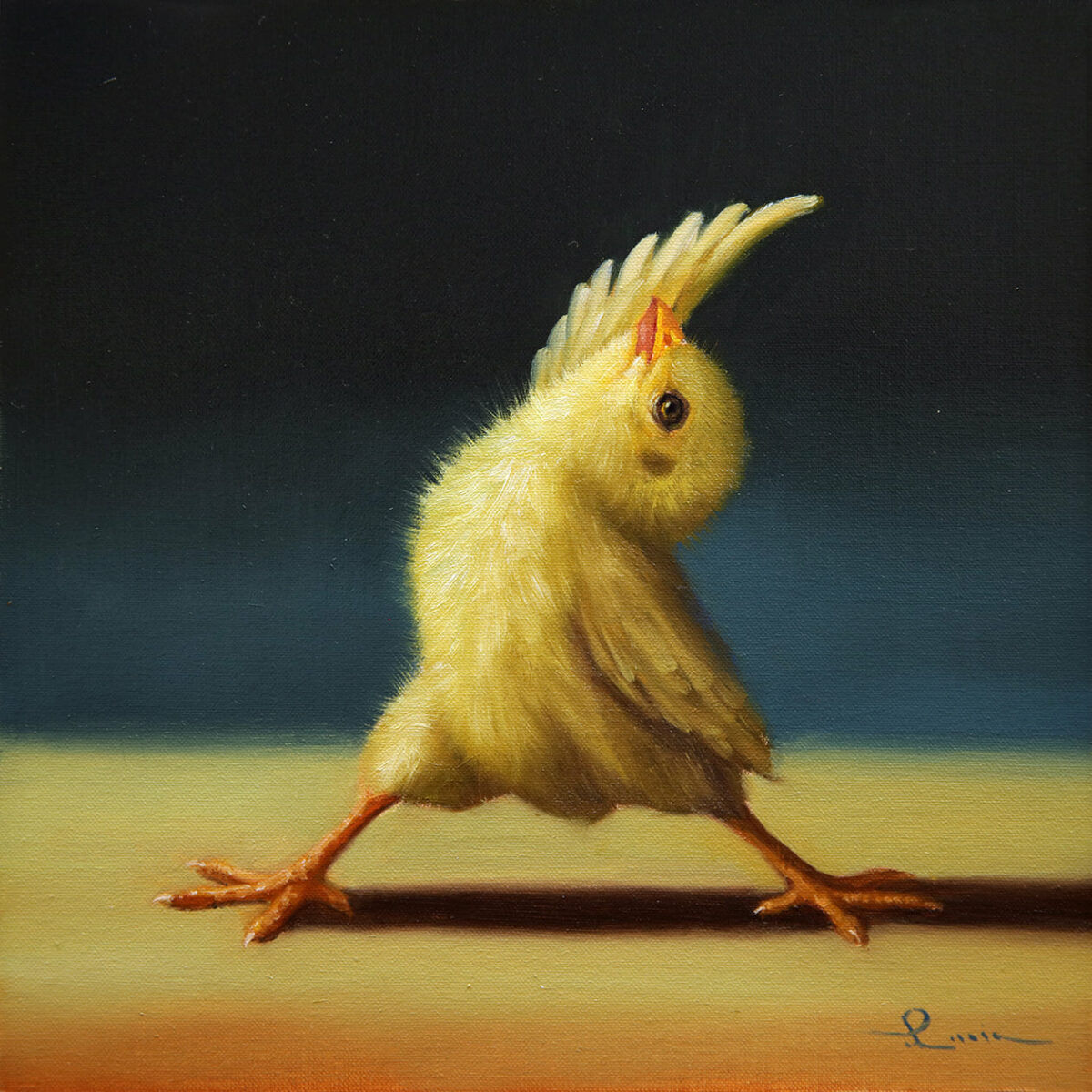 Lovely Paintings Of A Little Chicken Making Yoga Poses By Lucia Heffernan 12