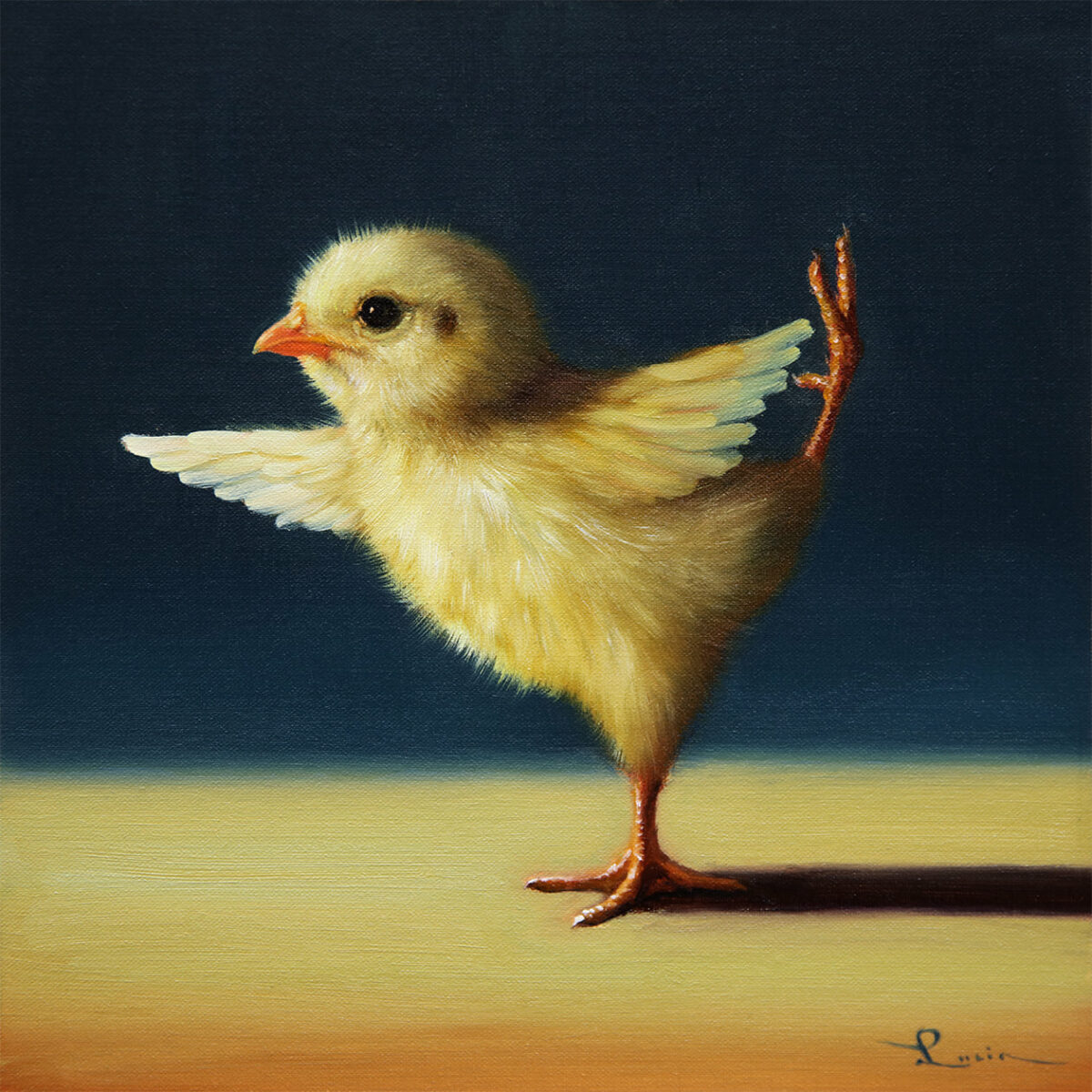 Lovely Paintings Of A Little Chicken Making Yoga Poses By Lucia Heffernan 4