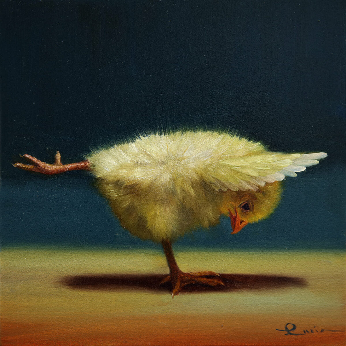 Lovely Paintings Of A Little Chicken Making Yoga Poses By Lucia Heffernan 6