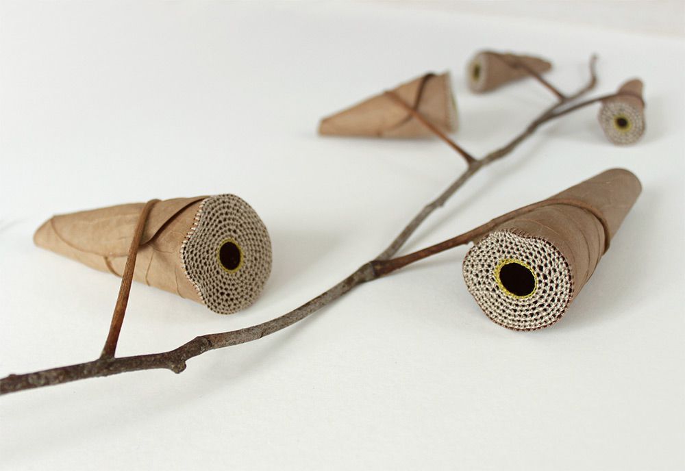 Beautiful Sculptures Of Dried Leaves Crocheted Delicate Patterns By Susanna Bauer 22