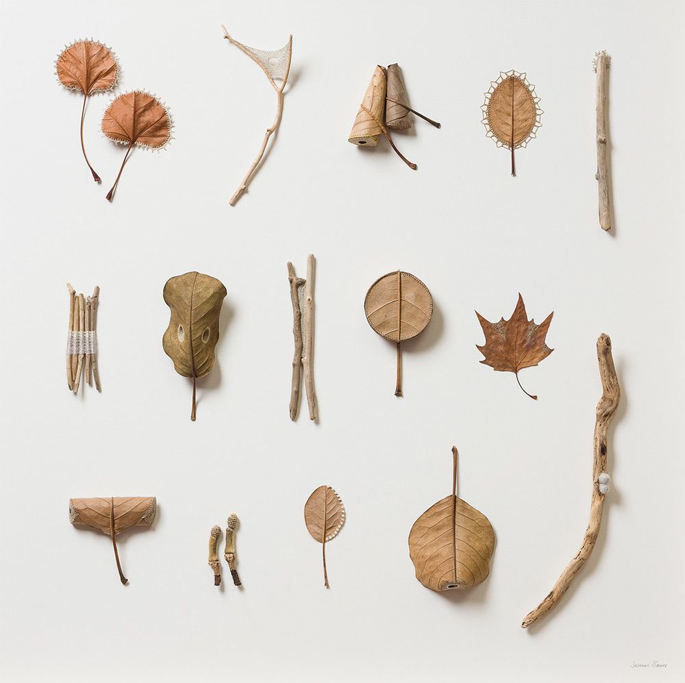Beautiful Sculptures Of Dried Leaves Crocheted Delicate Patterns By Susanna Bauer 24