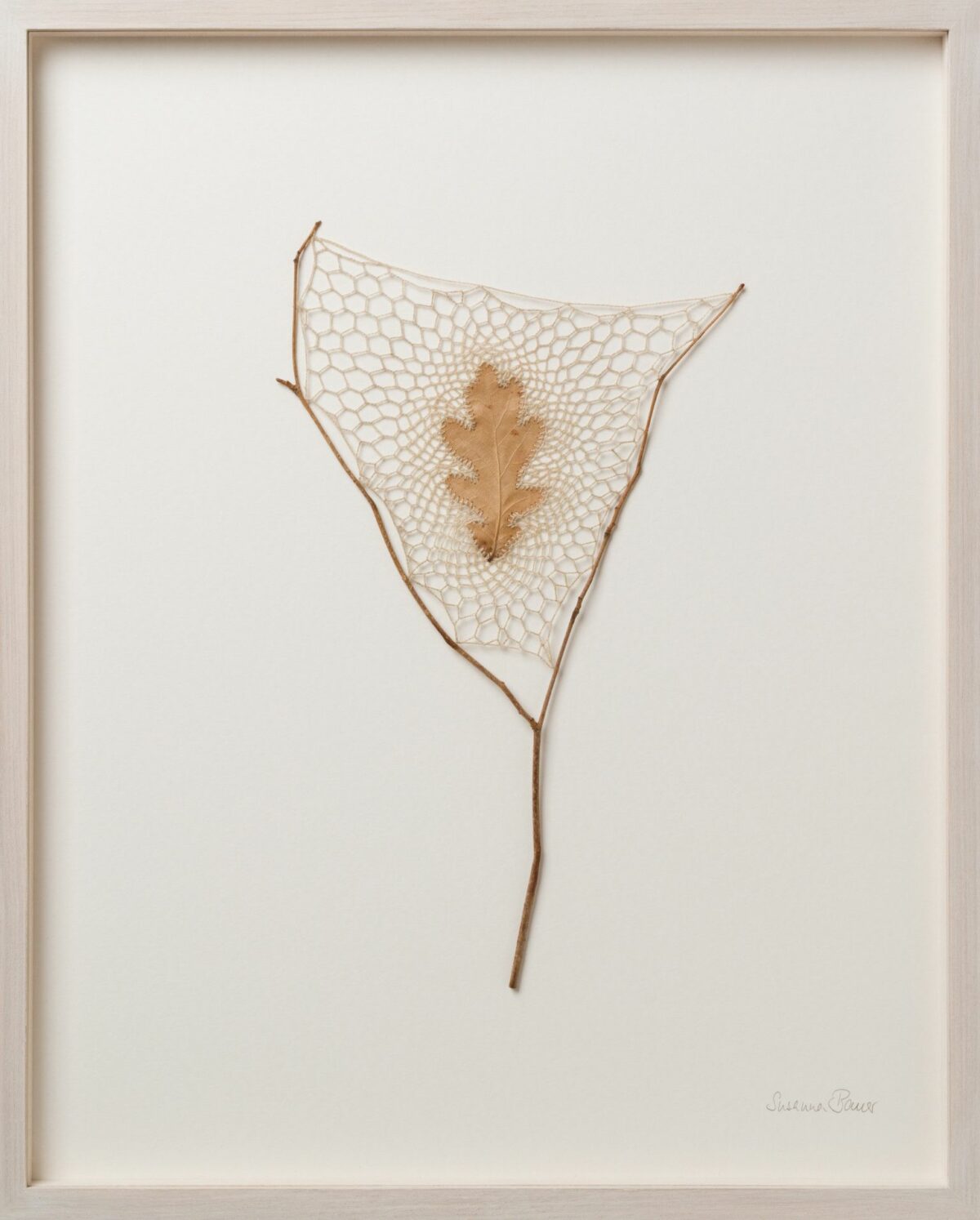 Beautiful Sculptures Of Dried Leaves Crocheted Delicate Patterns By Susanna Bauer 27
