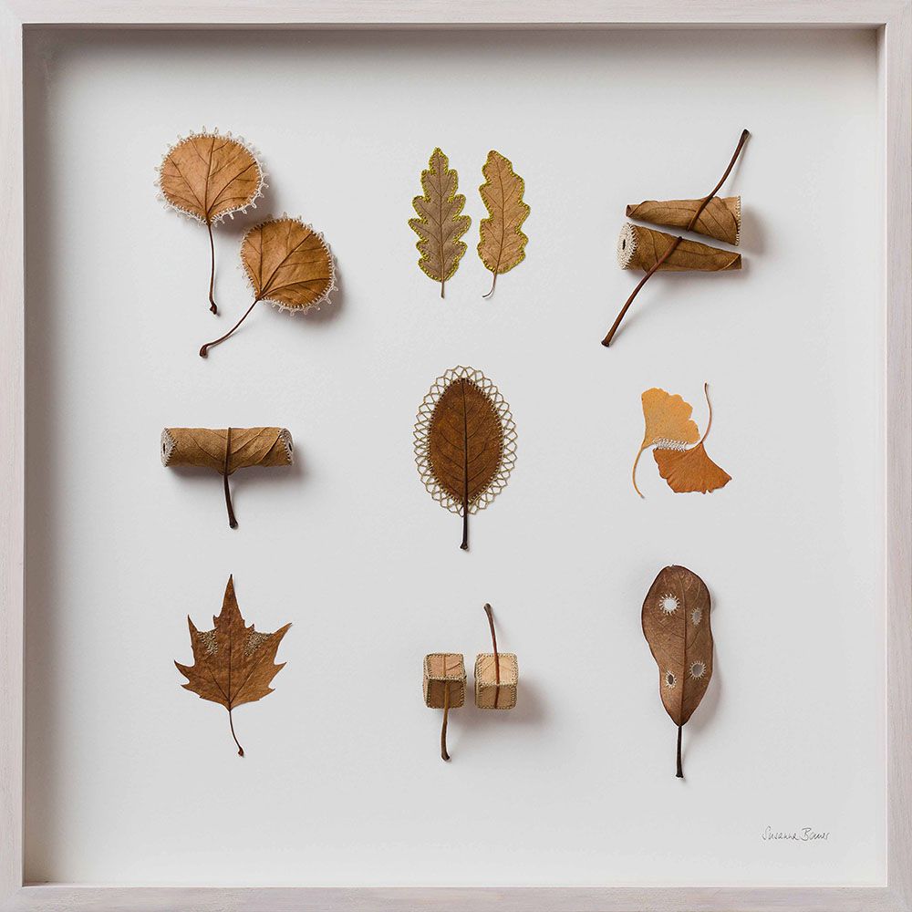 Beautiful Sculptures Of Dried Leaves Crocheted Delicate Patterns By Susanna Bauer 6